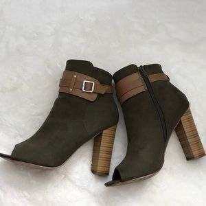 Olive green high heels